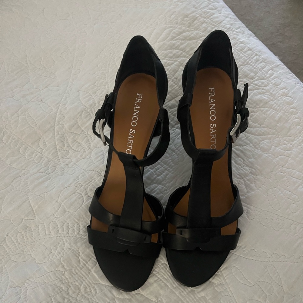 Franco Sarto Black Strappy Heels